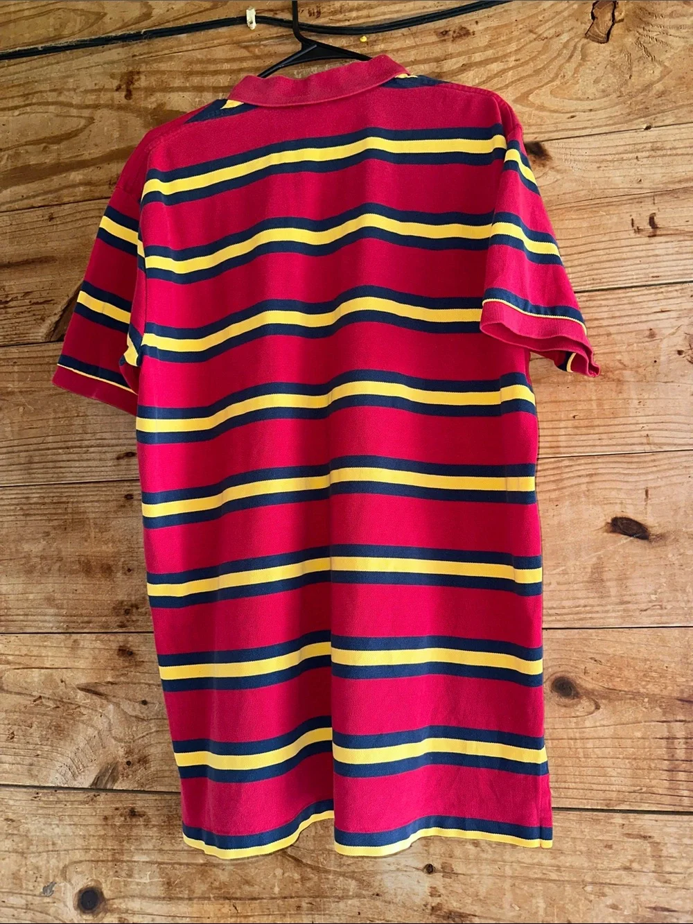Ralph Lauren Red Polo with Navy and Yellow Stripes